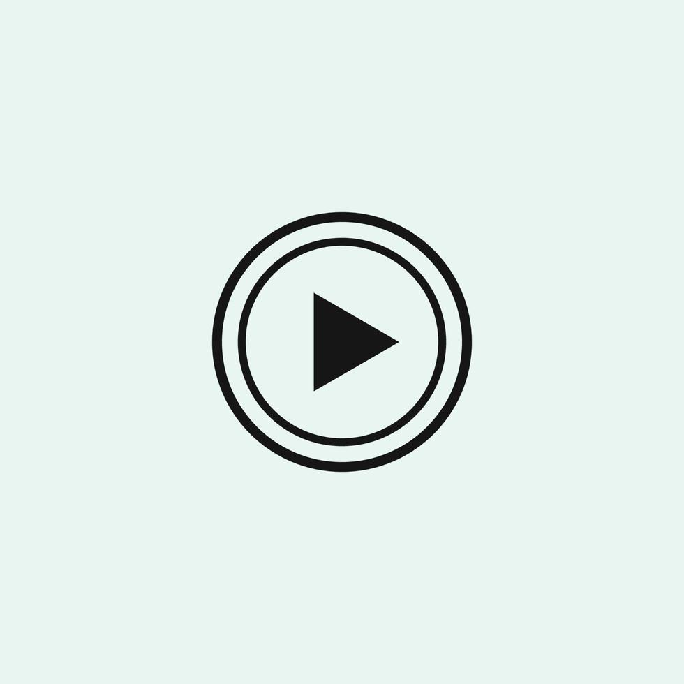 Play button icon in trendy flat style isolated on grey background. Play symbol for your web site design, logo, app, UI. Vector illustration