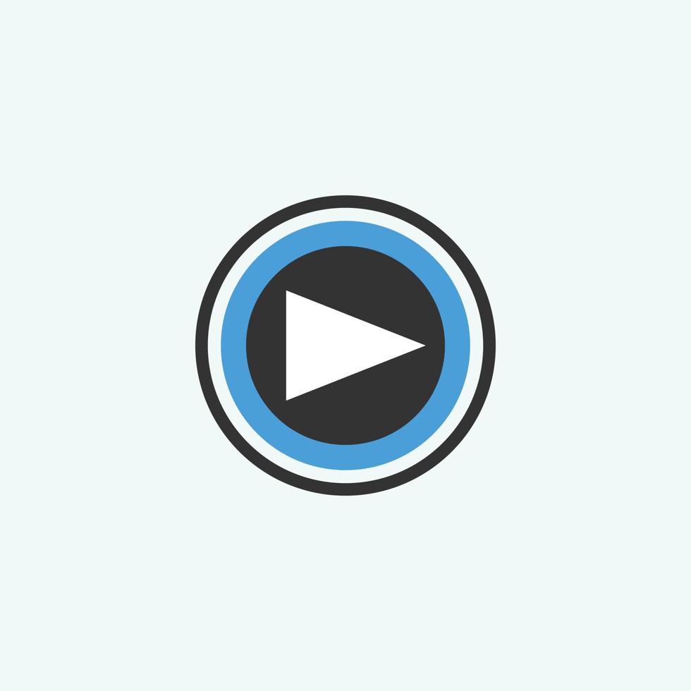 Play button icon in trendy flat style isolated on grey background. Play symbol for your web site design, logo, app, UI. Vector illustration