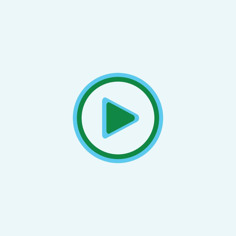 Play button icon in trendy flat style isolated on grey background. Play symbol for your web site design, logo, app, UI. Vector illustration