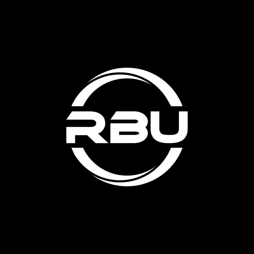 RBU letter logo design in illustration. Vector logo, calligraphy ...