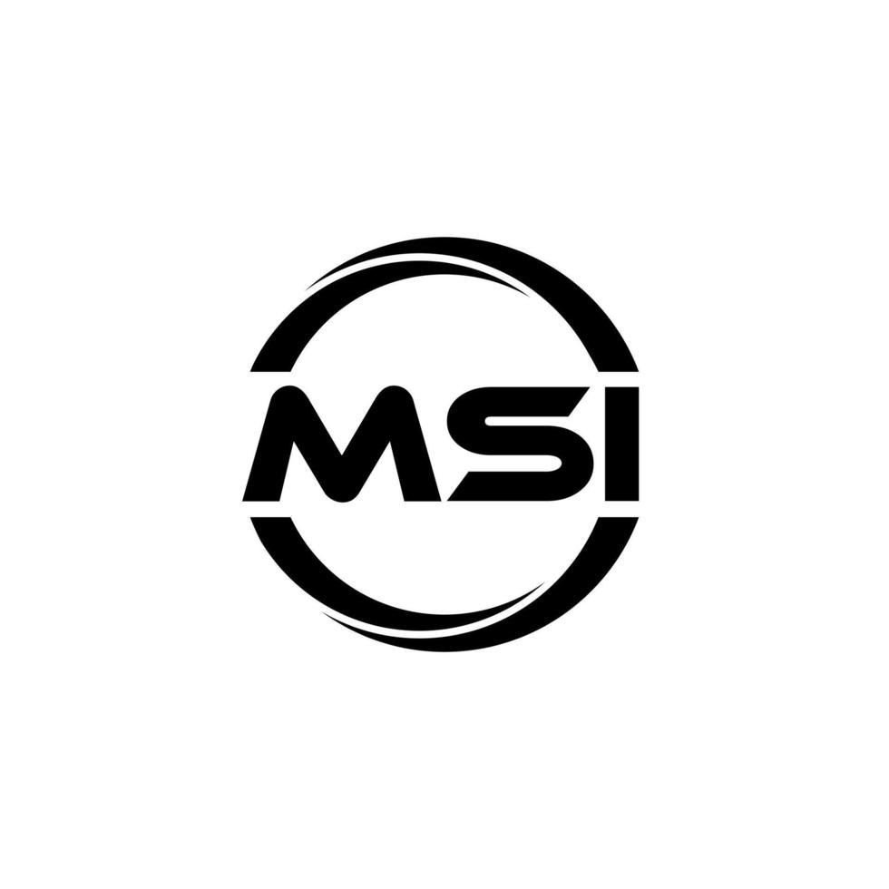 MSI letter logo design in illustration. Vector logo, calligraphy designs for logo, Poster, Invitation, etc.