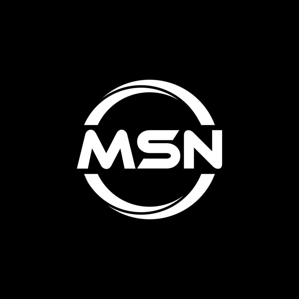 MSN letter logo design in illustration. Vector logo, calligraphy designs for logo, Poster, Invitation, etc.