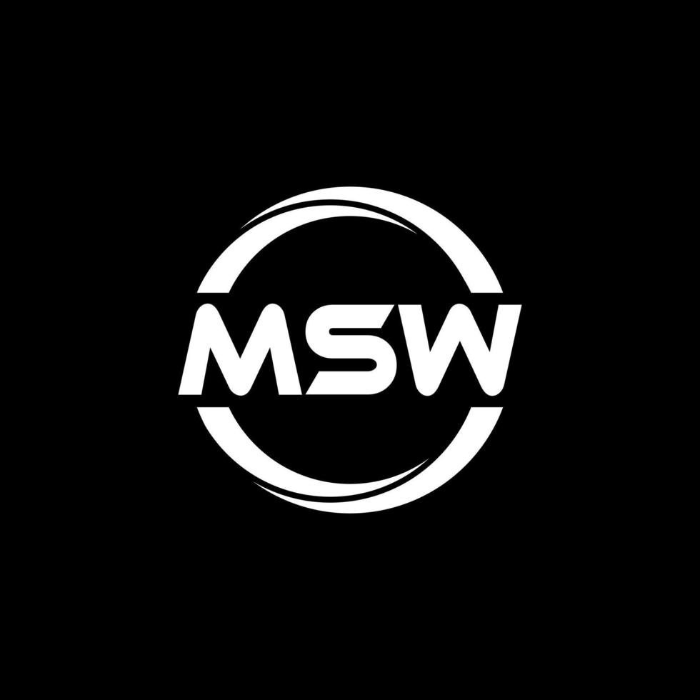 MSW letter logo design in illustration. Vector logo, calligraphy designs for logo, Poster, Invitation, etc.