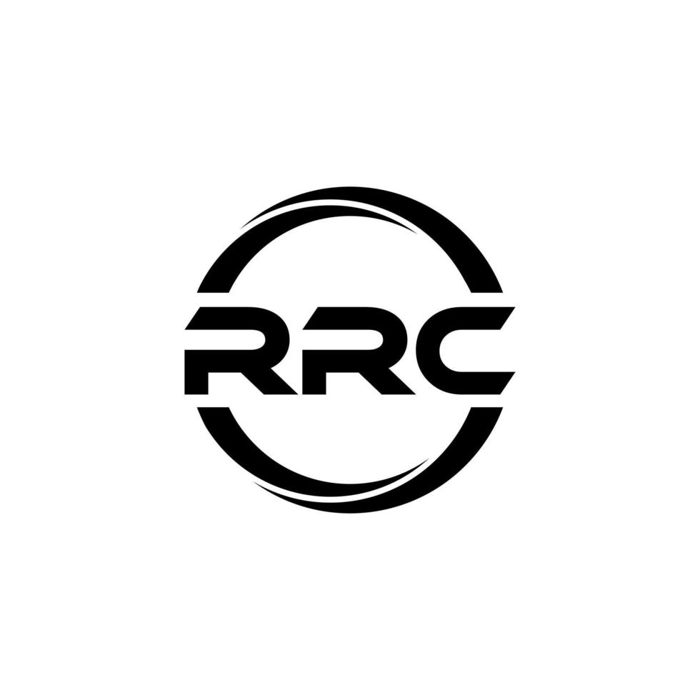 RRC letter logo design in illustration. Vector logo, calligraphy designs for logo, Poster, Invitation, etc.