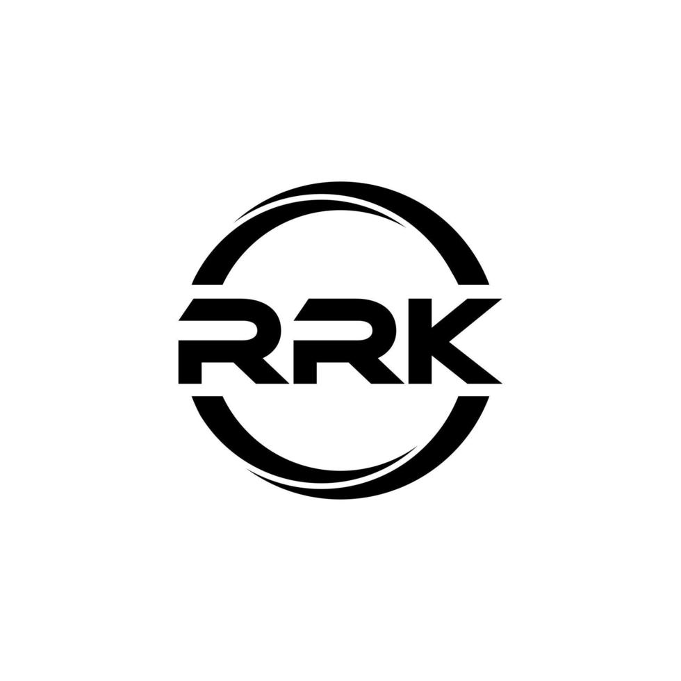 RRK letter logo design in illustration. Vector logo, calligraphy designs for logo, Poster, Invitation, etc.
