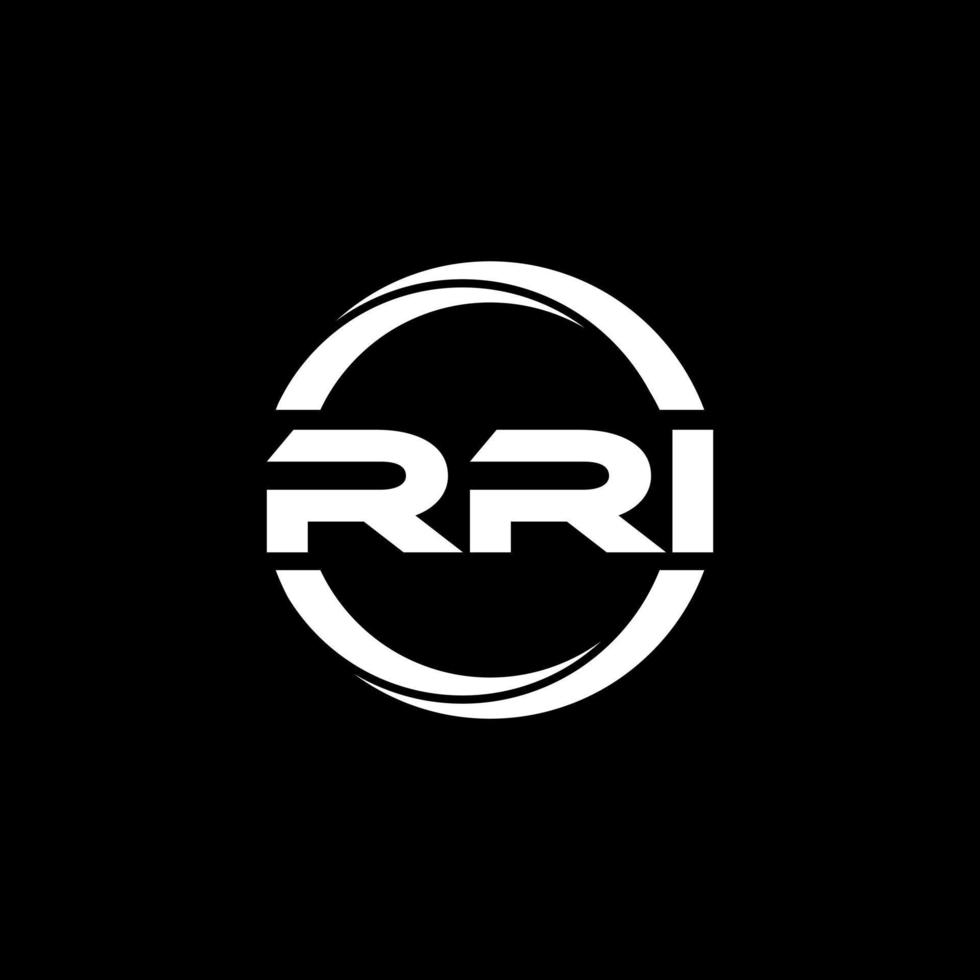 RRI letter logo design in illustration. Vector logo, calligraphy designs for logo, Poster, Invitation, etc.