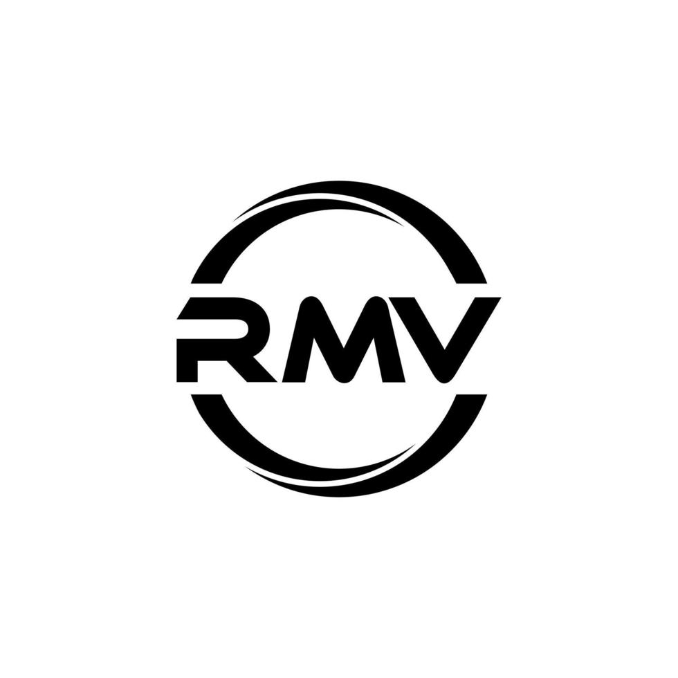 RMV letter logo design in illustration. Vector logo, calligraphy designs for logo, Poster, Invitation, etc.