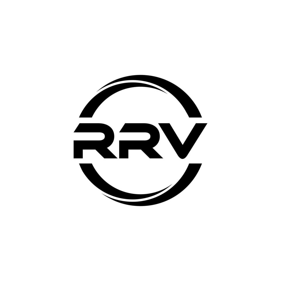 RRV letter logo design in illustration. Vector logo, calligraphy designs for logo, Poster, Invitation, etc.