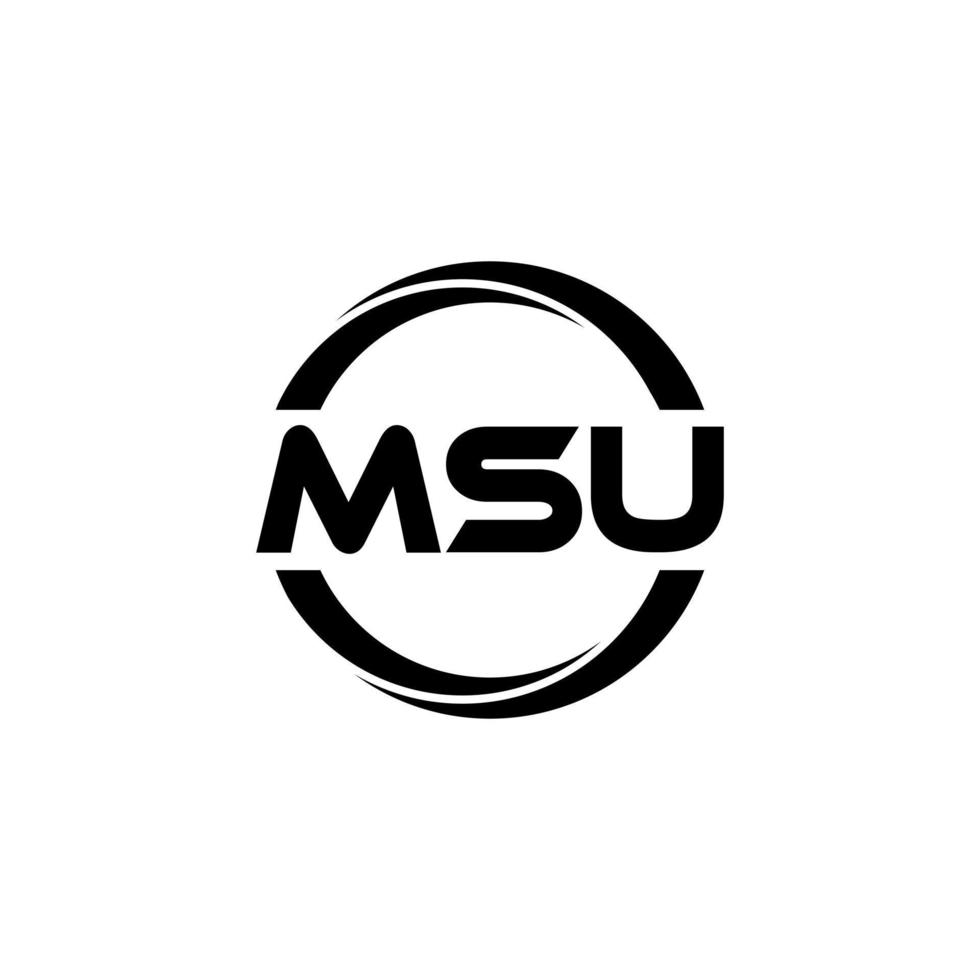 diseño de logotipo de letra msu en ilustración. logotipo vectorial, diseños de caligrafía para logotipo, afiche, invitación, etc. vector