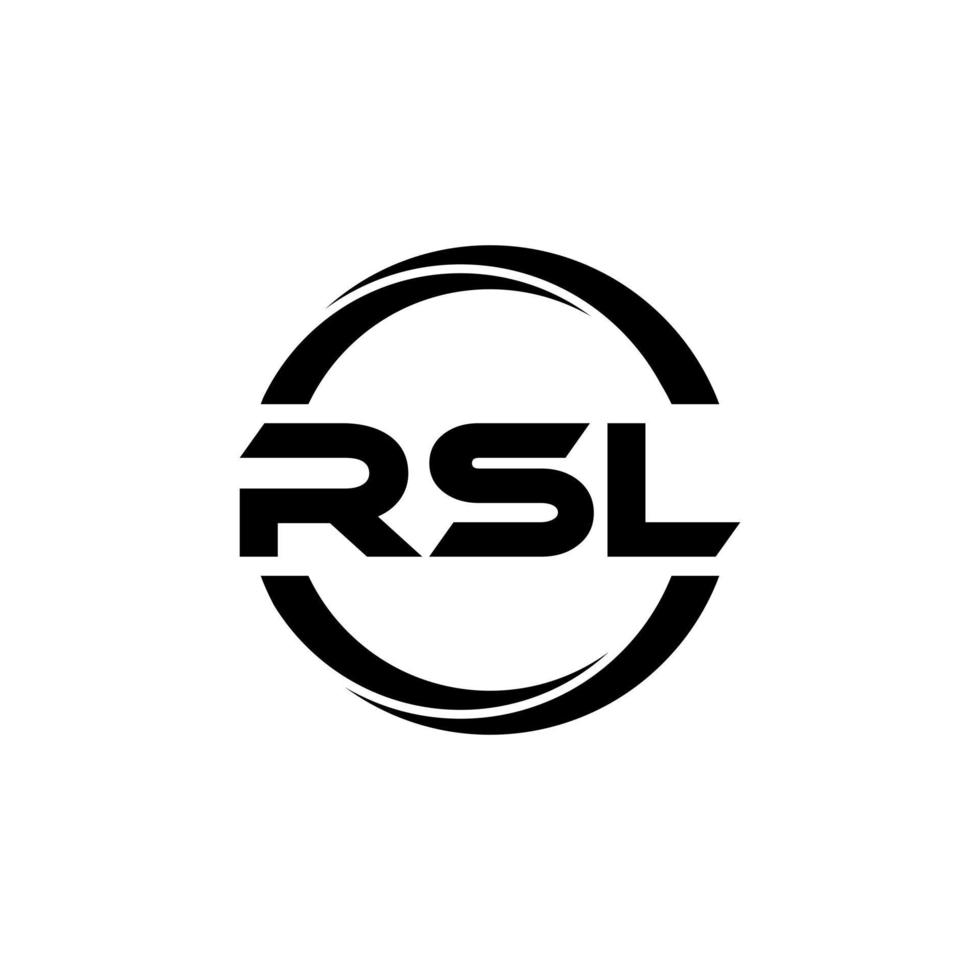 RSL letter logo design in illustration. Vector logo, calligraphy designs for logo, Poster, Invitation, etc.