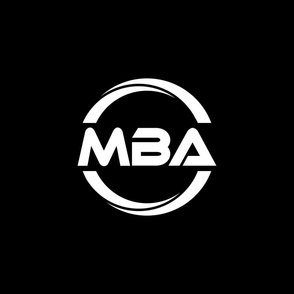 MBA letter logo design in illustration. Vector logo, calligraphy designs for logo, Poster, Invitation, etc.