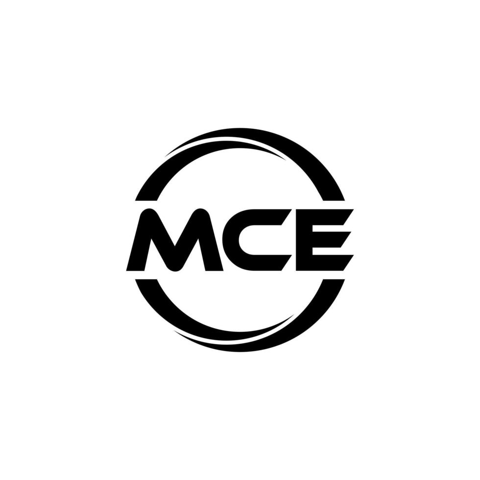 MCE letter logo design in illustration. Vector logo, calligraphy designs for logo, Poster, Invitation, etc.