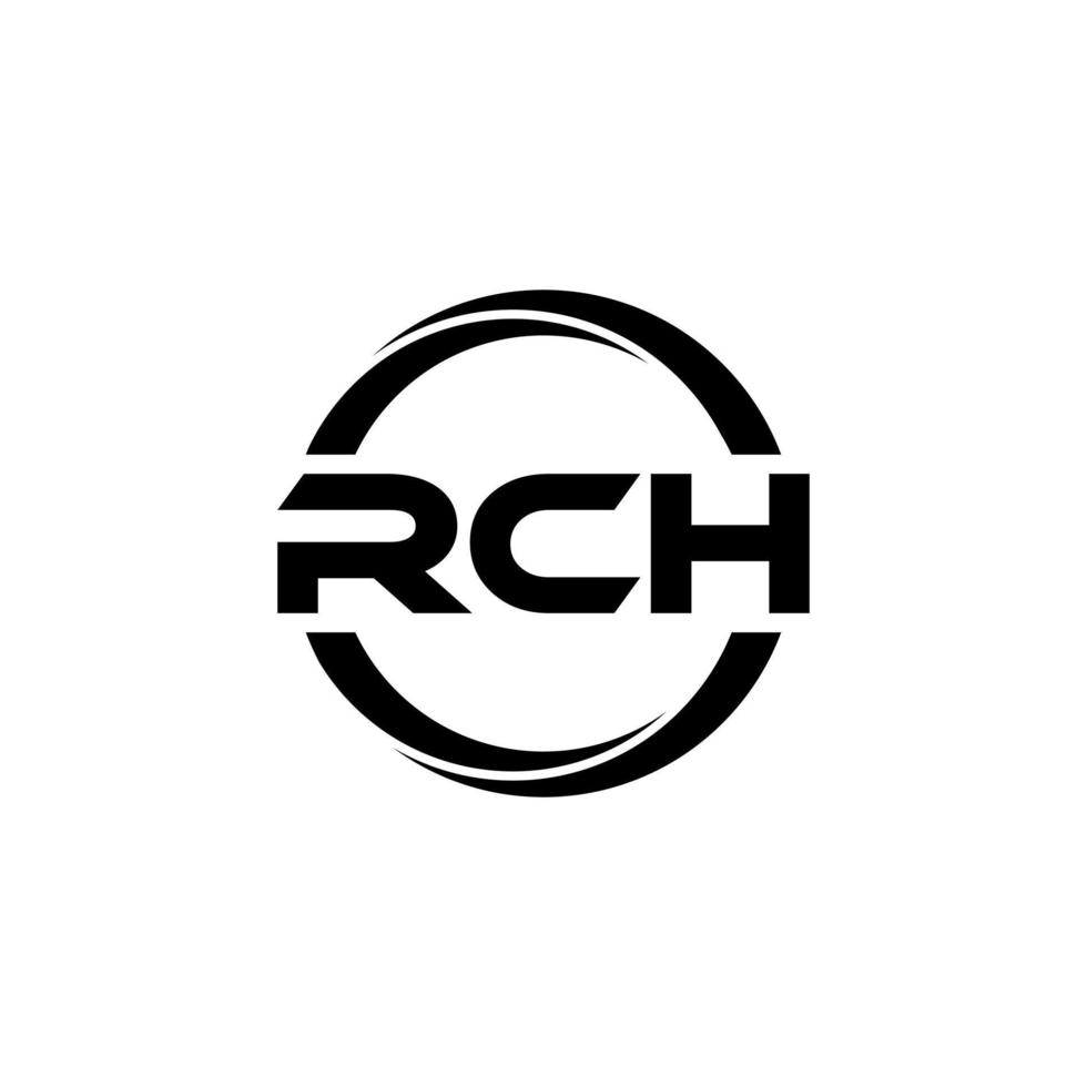 RCH letter logo design in illustration. Vector logo, calligraphy ...