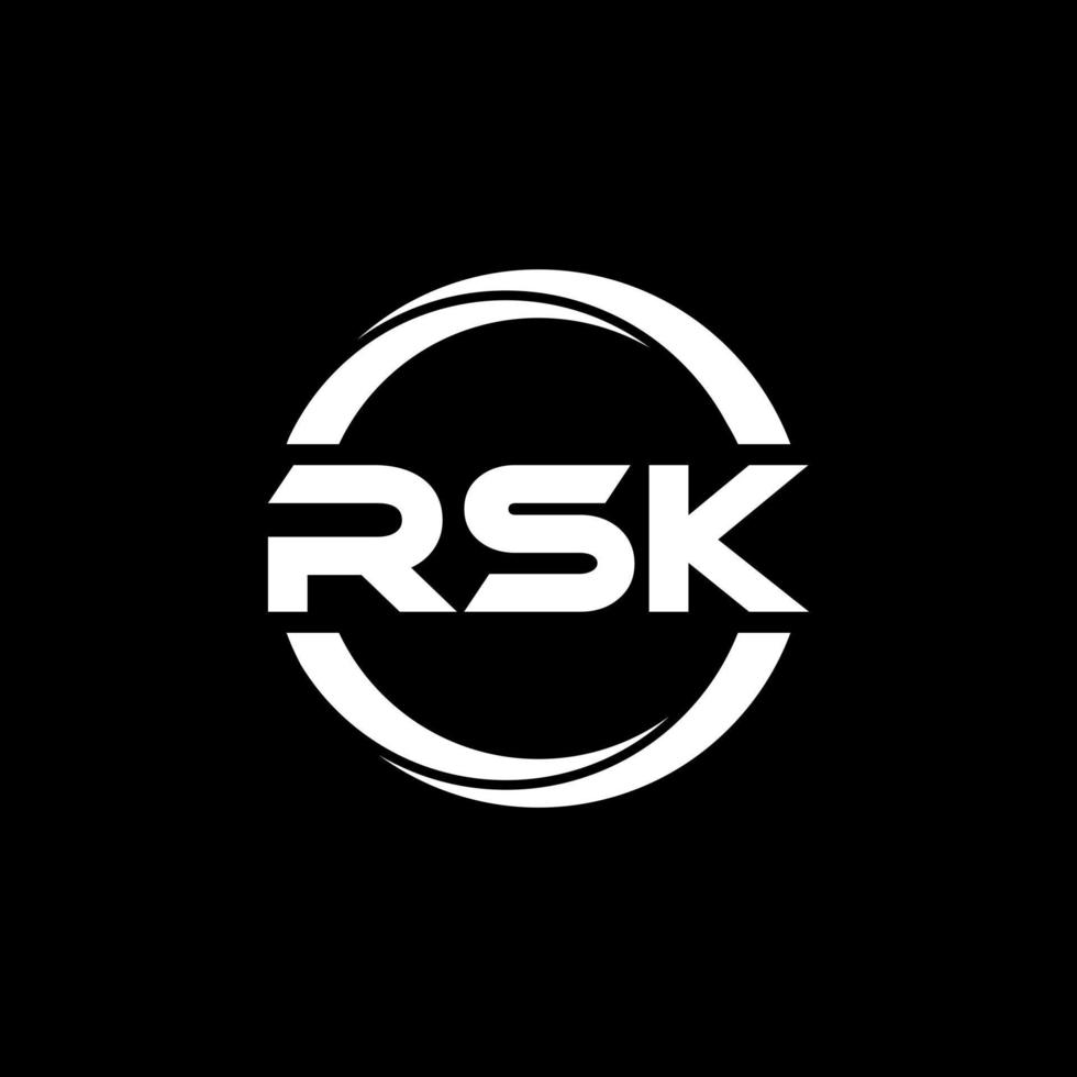 RSK letter logo design in illustration. Vector logo, calligraphy designs for logo, Poster, Invitation, etc.