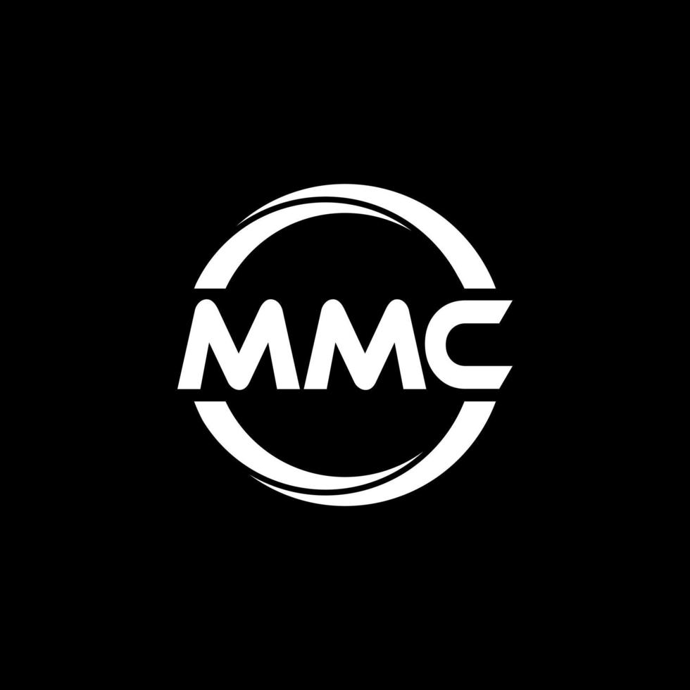 MMC letter logo design in illustration. Vector logo, calligraphy designs for logo, Poster, Invitation, etc.