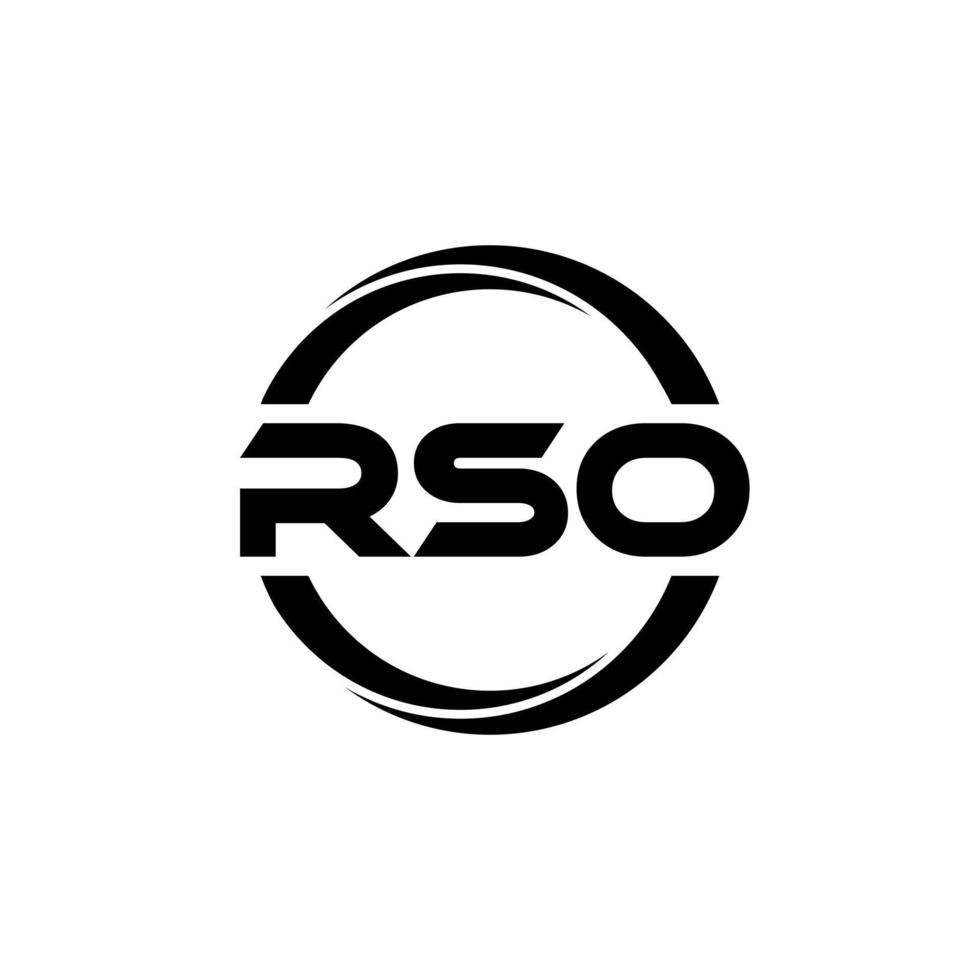 RSO letter logo design in illustration. Vector logo, calligraphy designs for logo, Poster, Invitation, etc.