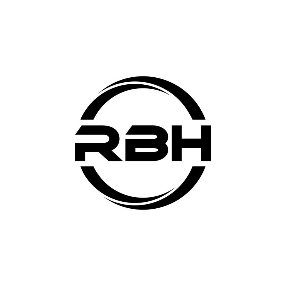 RBH letter logo design in illustration. Vector logo, calligraphy designs for logo, Poster, Invitation, etc.