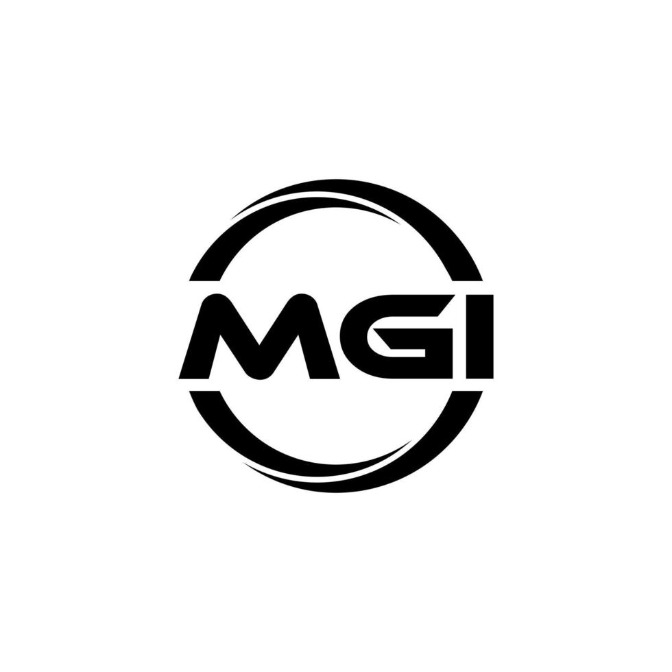 MGI letter logo design in illustration. Vector logo, calligraphy designs for logo, Poster, Invitation, etc.