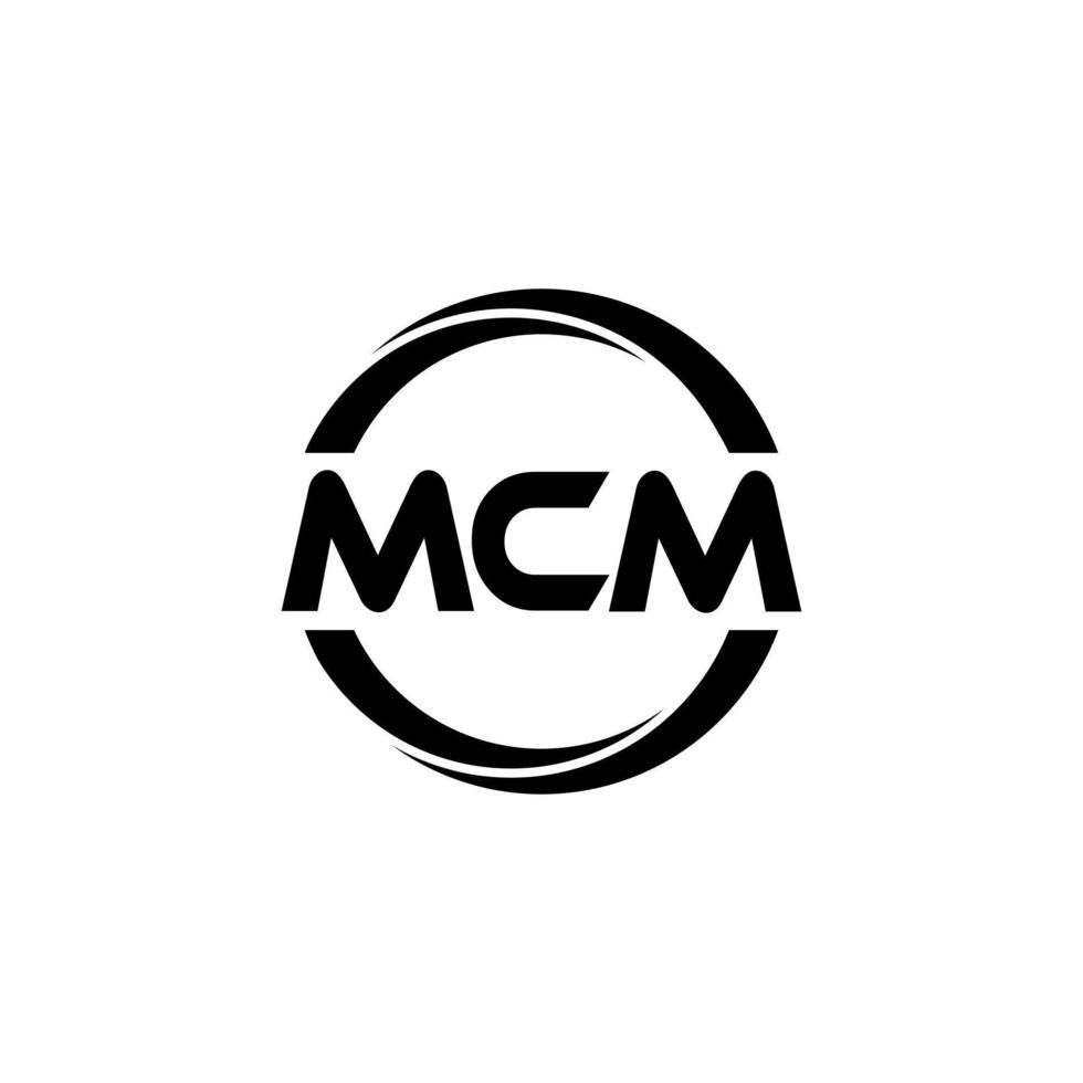 diseño de logotipo de letra mcm en ilustración. logotipo vectorial, diseños de caligrafía para logotipo, afiche, invitación, etc. vector