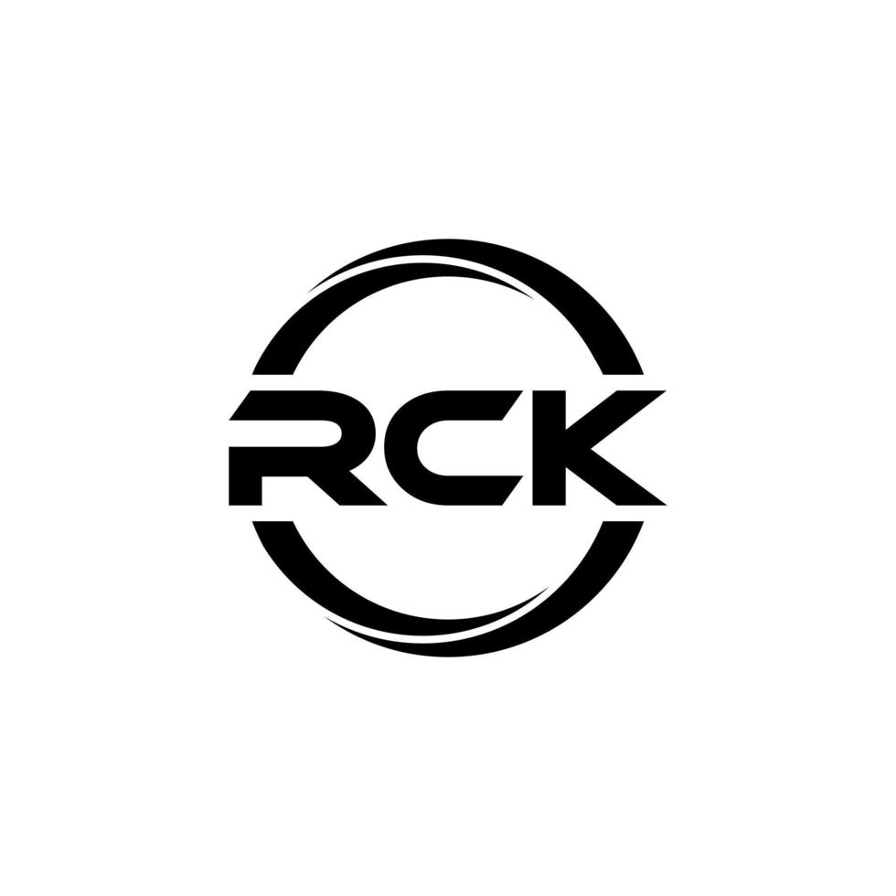 RCK letter logo design in illustration. Vector logo, calligraphy designs for logo, Poster, Invitation, etc.