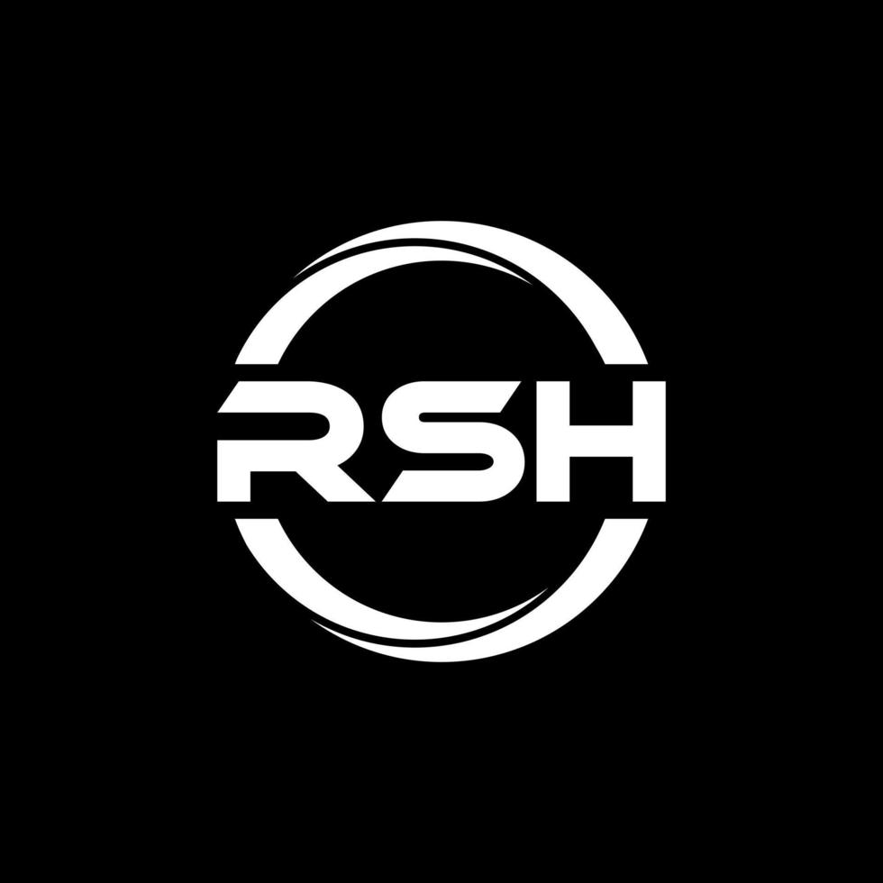 RSH letter logo design in illustration. Vector logo, calligraphy