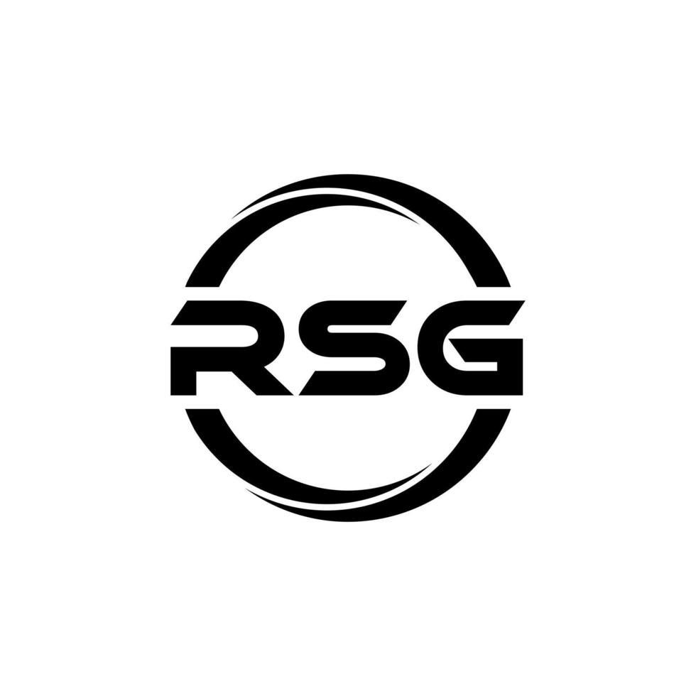 RSG letter logo design in illustration. Vector logo, calligraphy designs for logo, Poster, Invitation, etc.