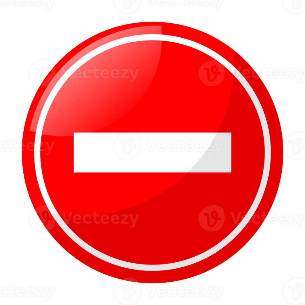 red stop sign, no sign icon. png