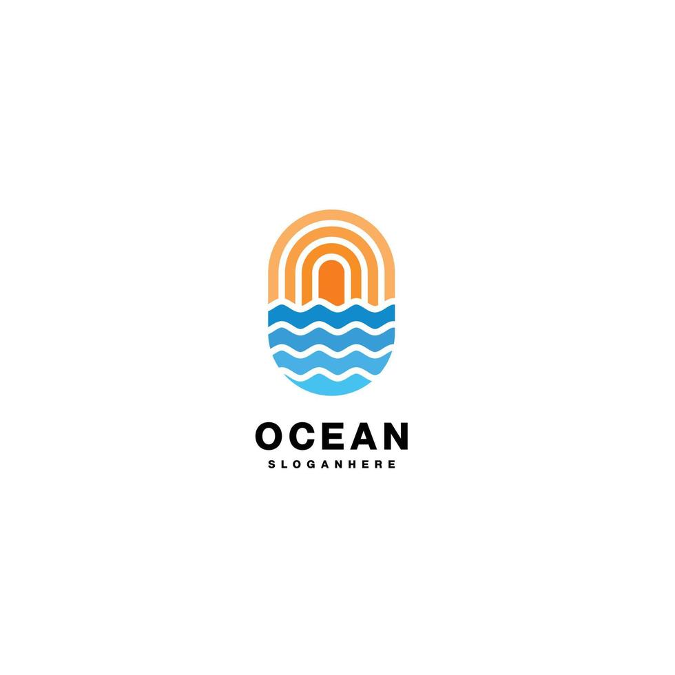 ocean frame logo icon design template colorful vector