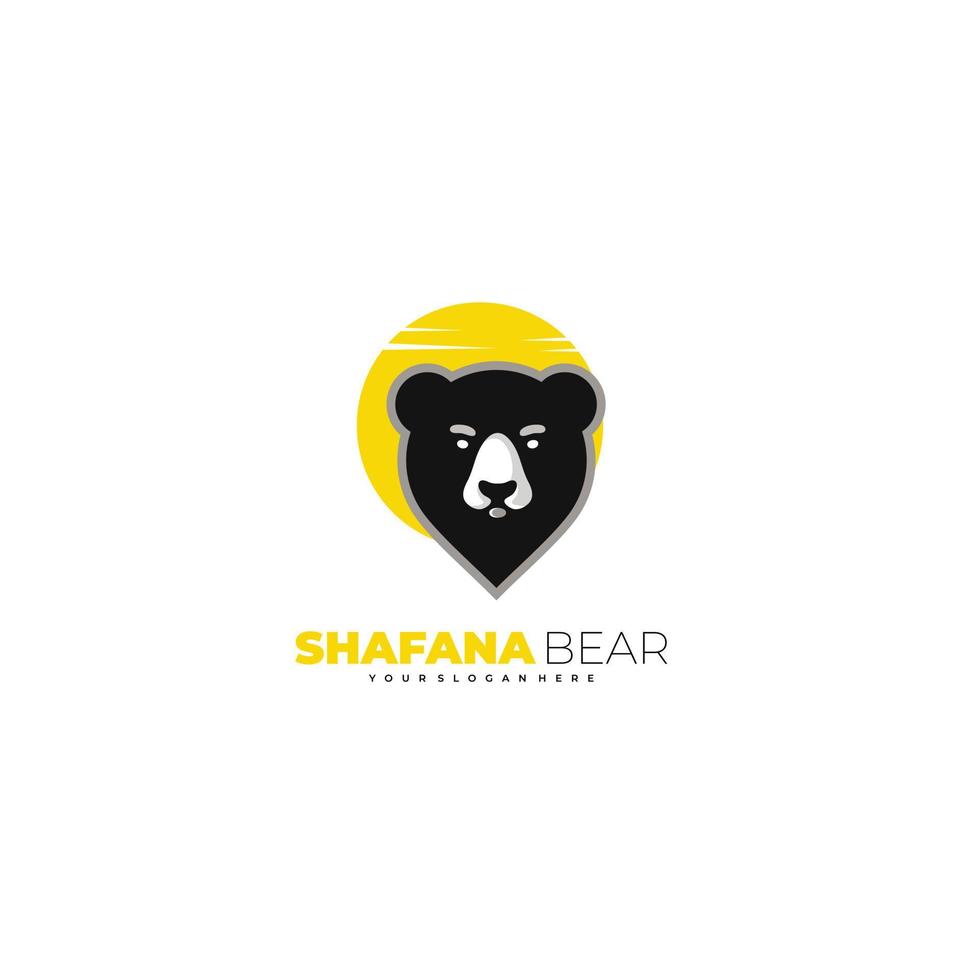 bear location design vector logo for icon or symbol