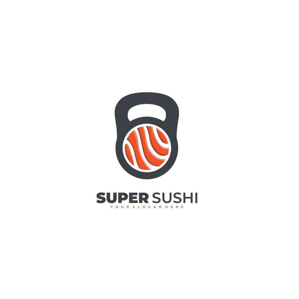 super sushi logo comida diseño plantilla vector