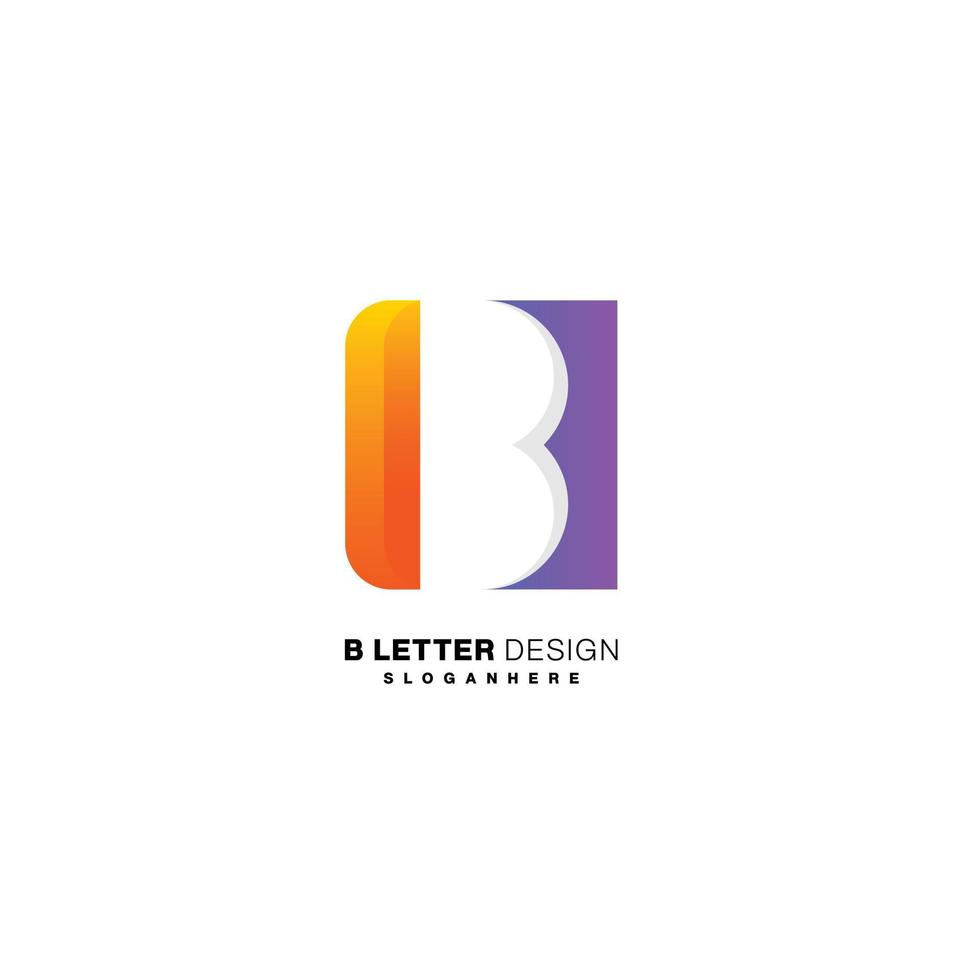 letter b design abstract logo symbol template vector