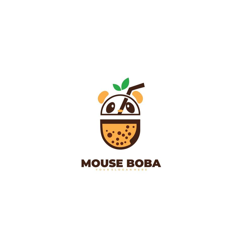 bebida boba logo ilustración vector diseño para negocios