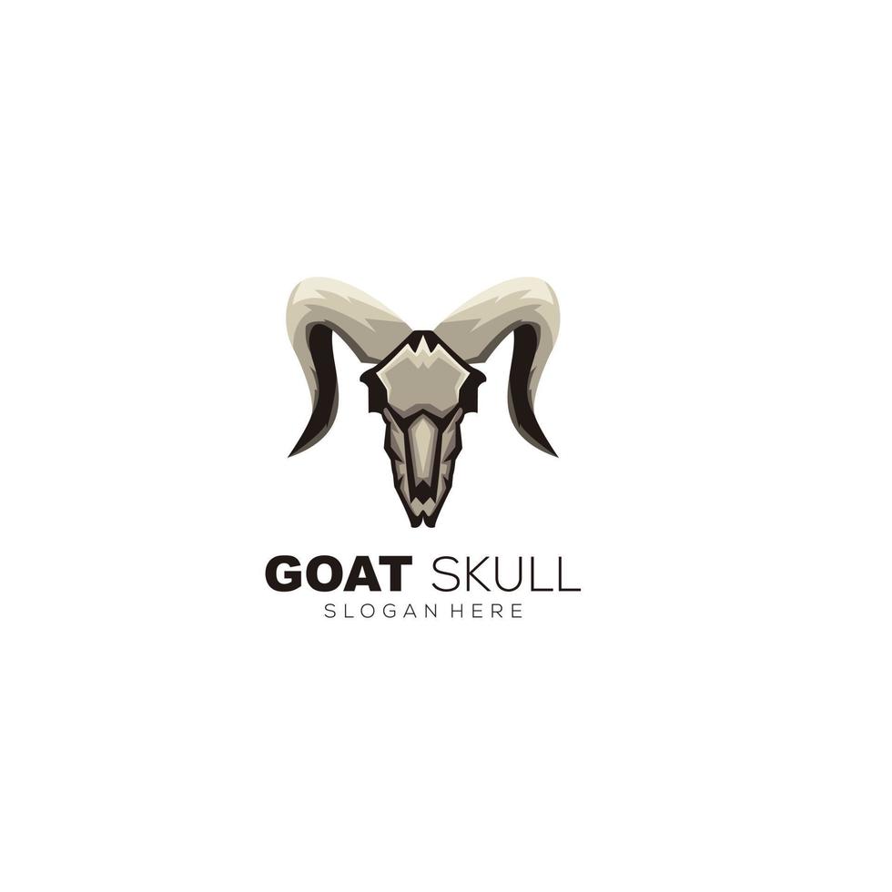 diseño de ilustración de plantilla de logotipo de mascota de cráneo de cabra vector