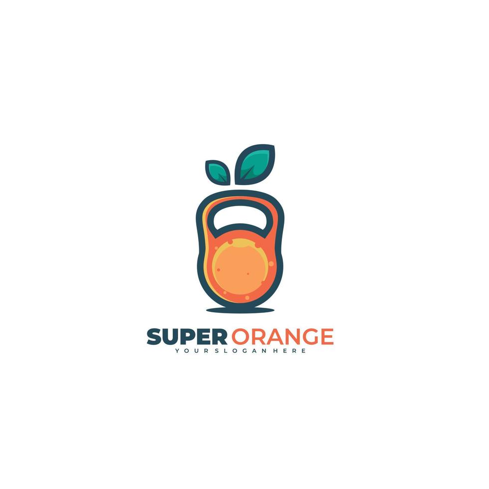 vector de plantilla de diseño de ilustración de logotipo súper naranja