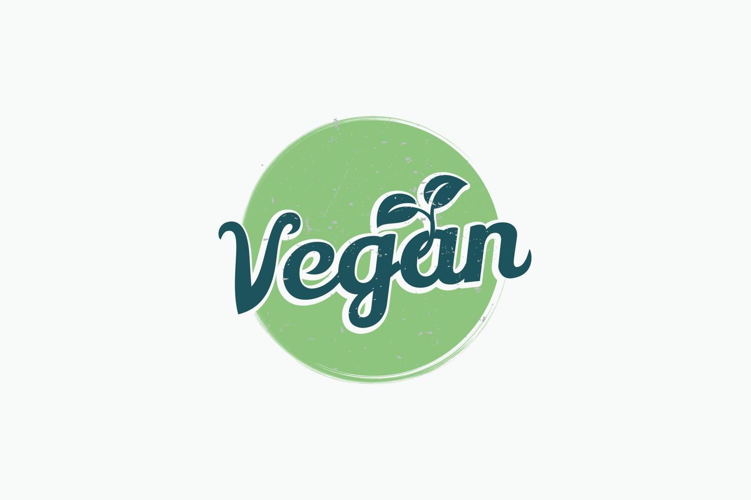 logo vegano con una combinación de letras veganas, círculos y hojas para cualquier negocio, especialmente restaurantes, cafeterías, tiendas, etc. vector