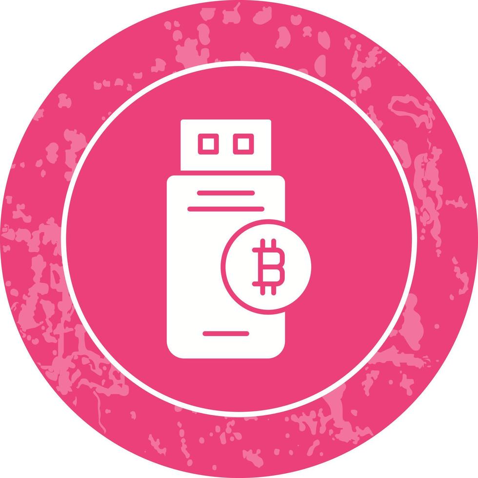 Bitcoin Usb Device Vector Icon