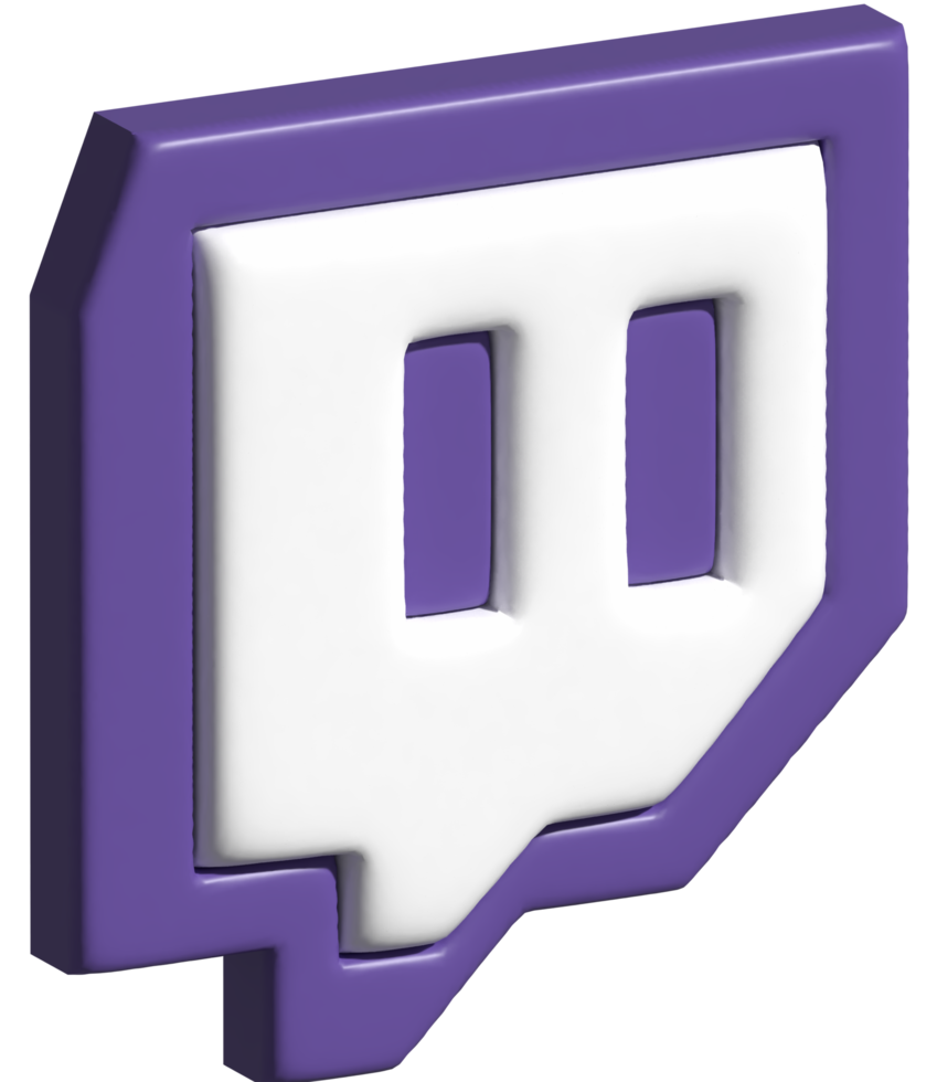 3d icon of twitch logo png