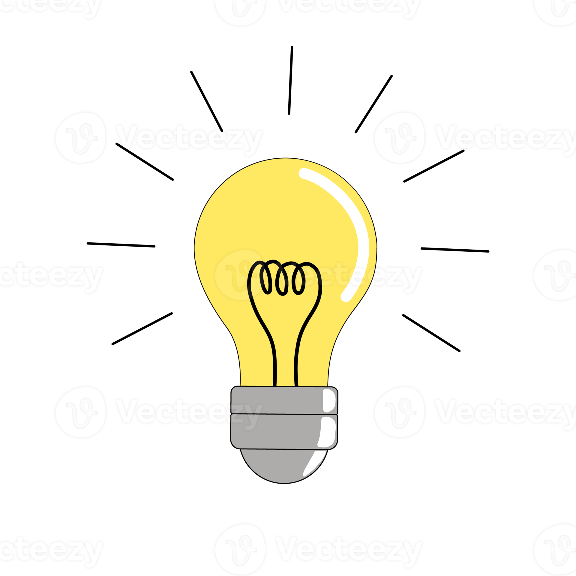 Light bulb sign and symbol. The light bulb is full of ideas. Analytical