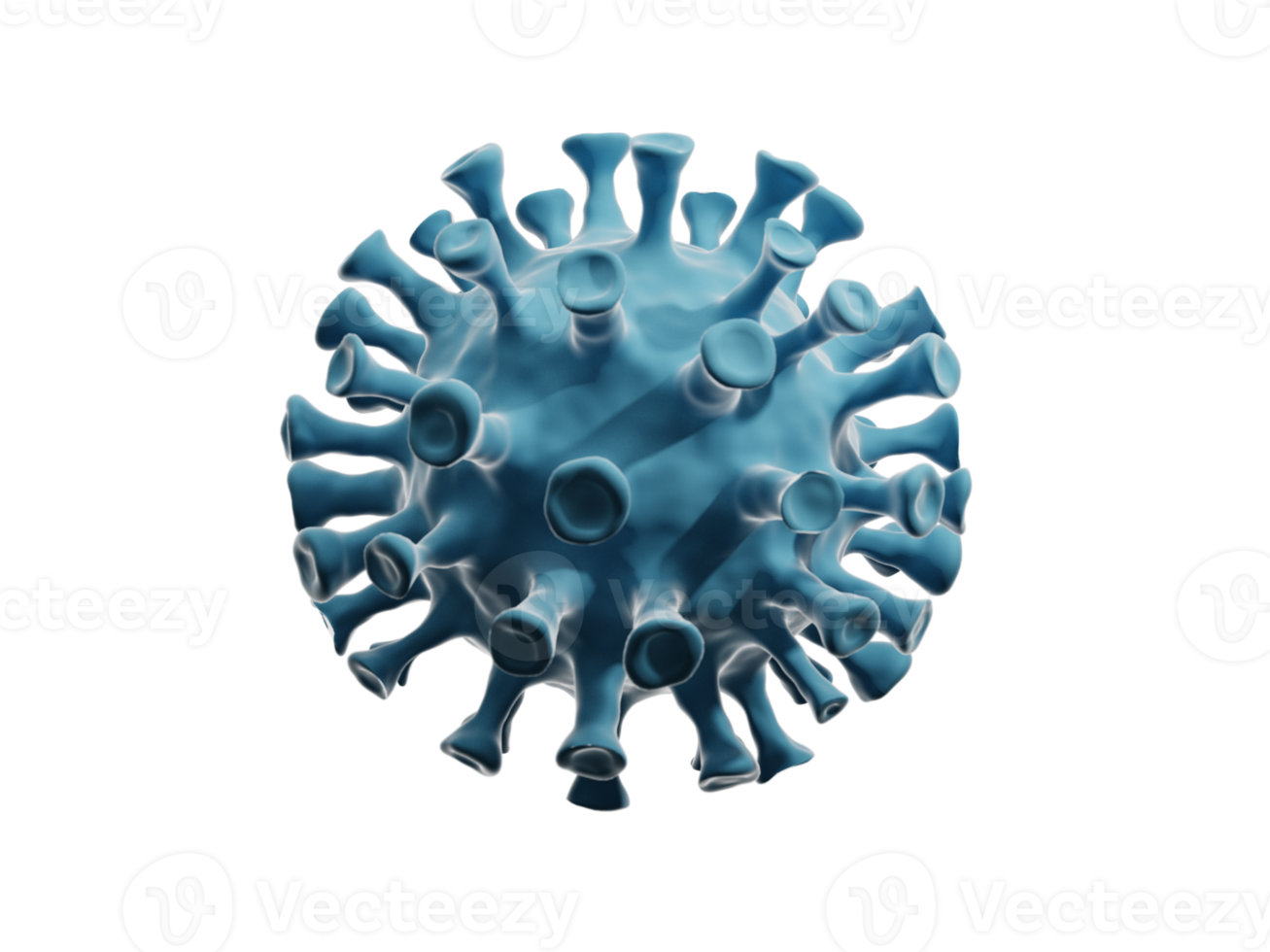 vírus perigoso sob microscópio, vírus de bactérias ou células de microrganismos de germes. renderização 3D. png