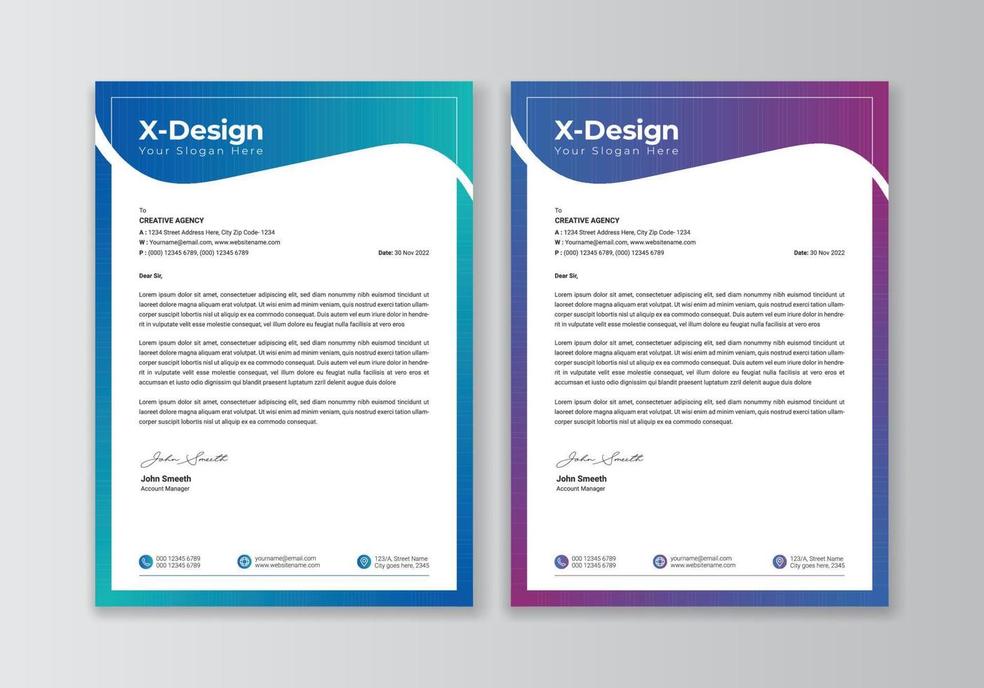 Abstract Letterhead Design Modern Business Letterhead Design Template vector