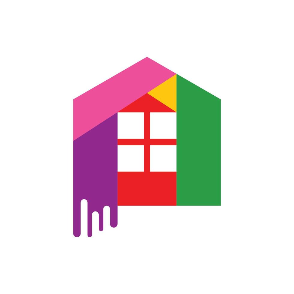 logotipo de la casa de pintura vector