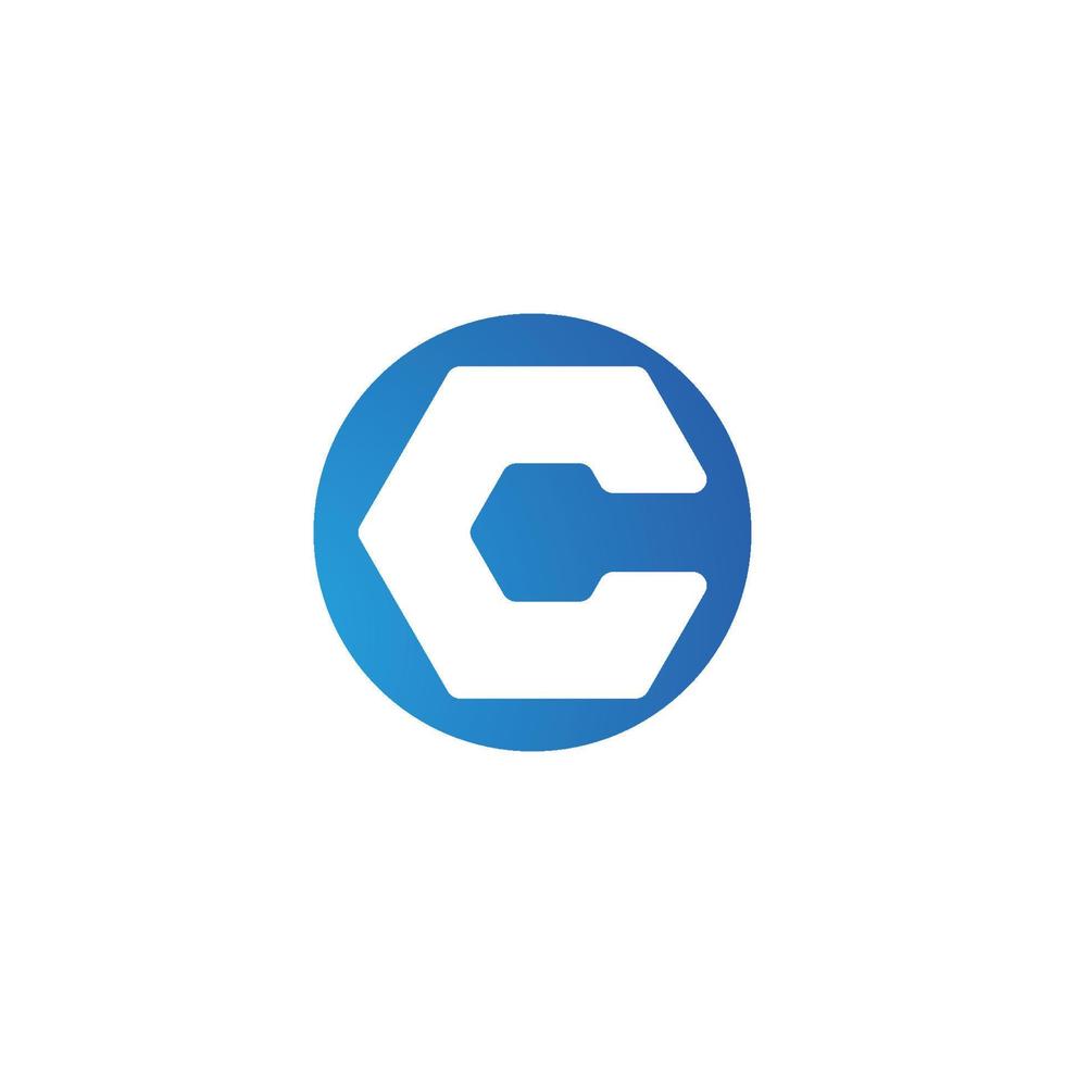 C Letter Alphabet font vector