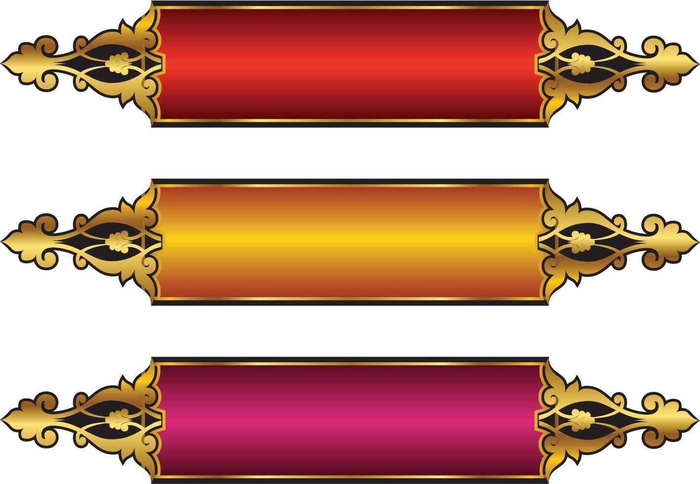 conjunto de marco de título de banner islámico árabe dorado de lujo png fondo transparente cuadro de texto dorado imágenes de diseño vectorial vector