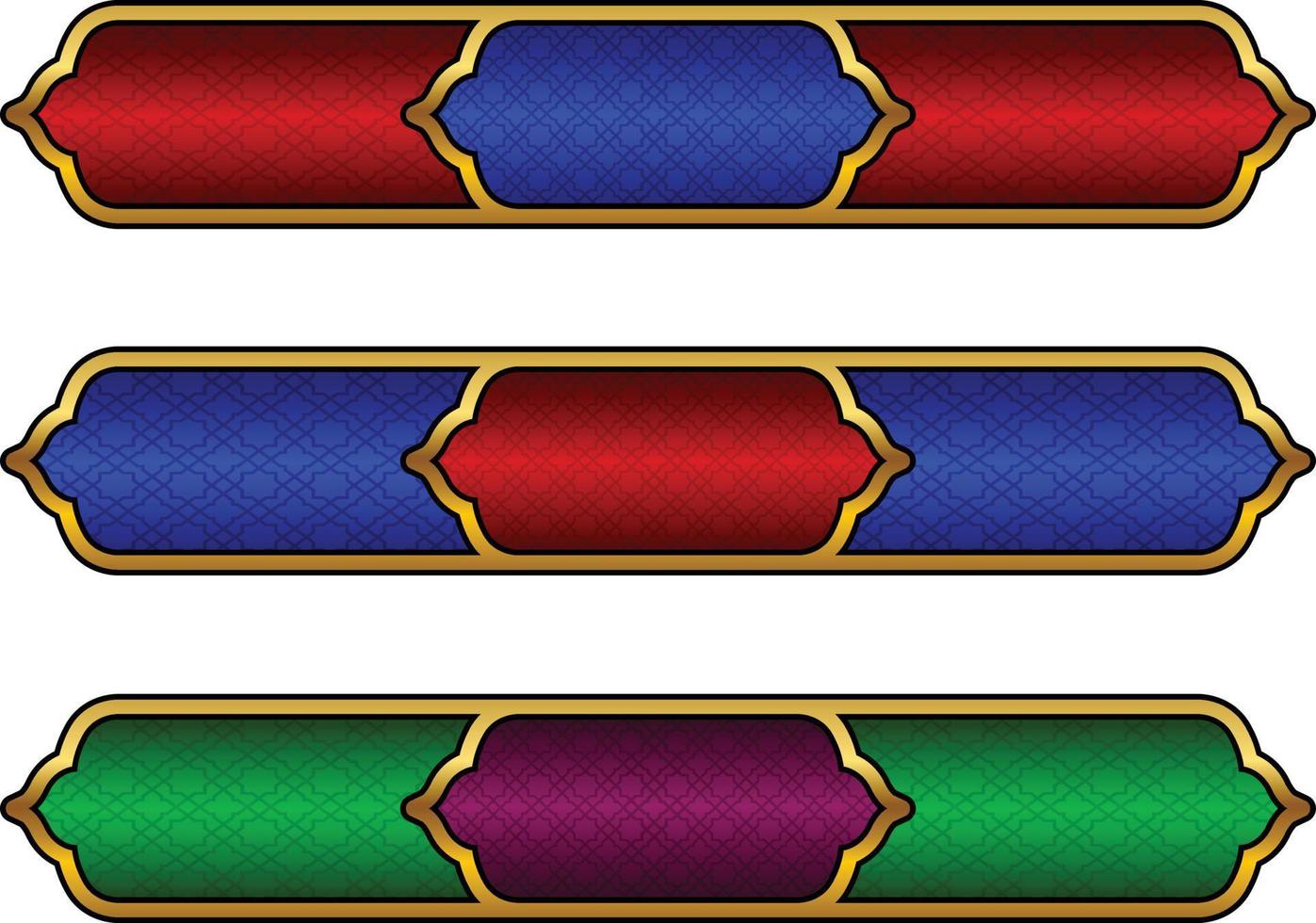 conjunto de marco de título de banner islámico árabe dorado de lujo png fondo transparente cuadro de texto dorado imágenes de diseño vectorial vector