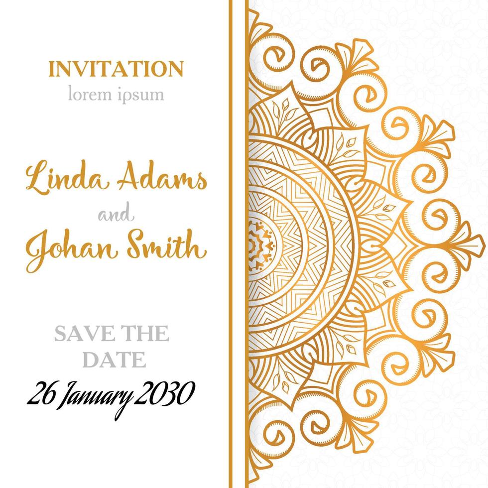 Elegant Golden Vintage Invitation, A Luxurious Vector Template