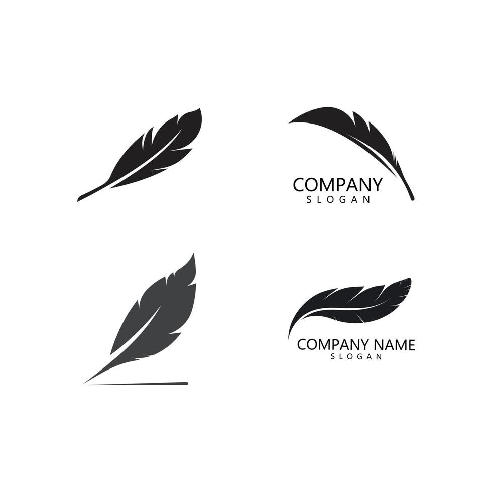 feather logo vector template