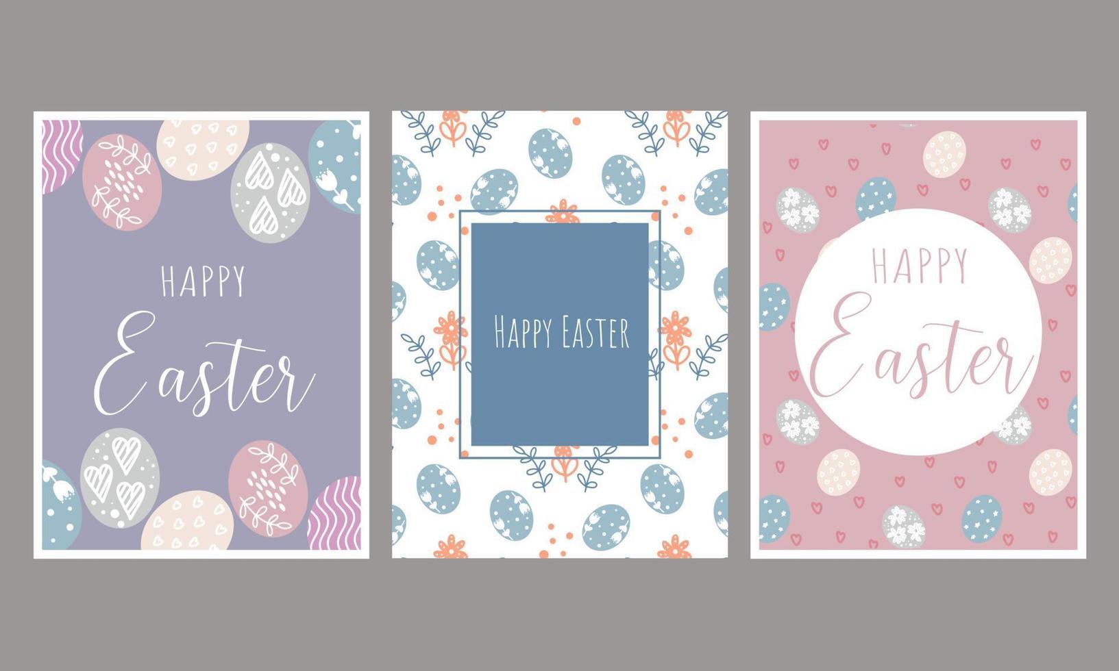 Happy Easter vector card set