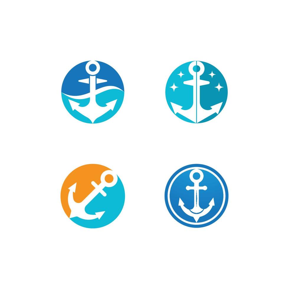 logotipo de icono de ancla vector