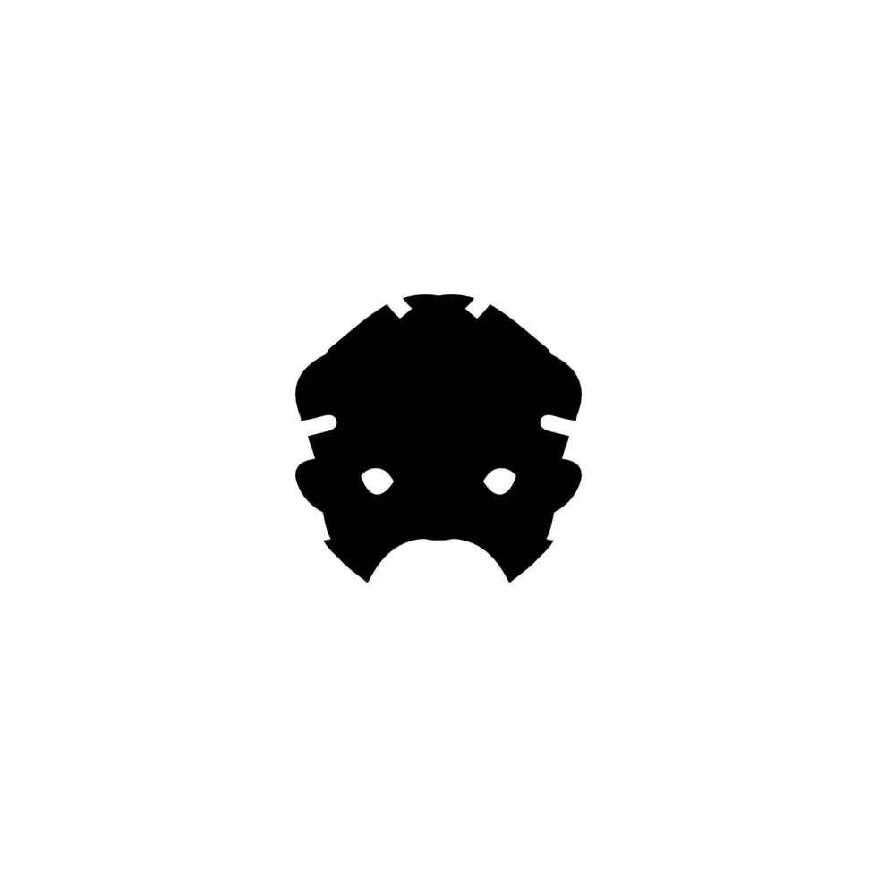 Ancient mask icon. Simple style tribal theme poster background symbol. Ancient mask brand logo design element. Ancient mask t-shirt printing. Vector for sticker.