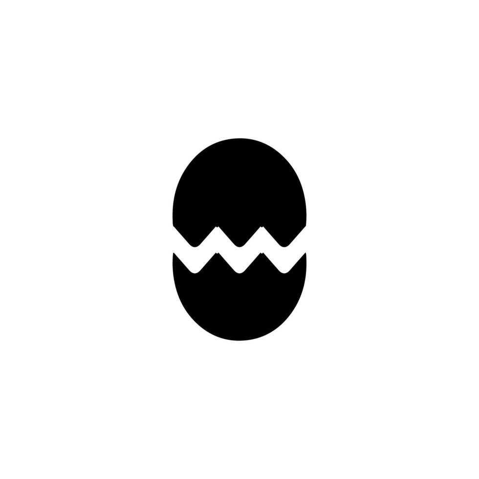 Broken egg icon. Simple style startup incubation poster background symbol. Broken egg brand logo design element. Broken egg t-shirt printing. Vector for sticker.